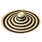 Solana Oversized Straw Hat in Black & Nude