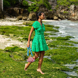 SRIKANDI Ruffle Dress in Kelly Green
