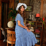 SRIKANDI Ruffle Maxi Dress in Princess Blue