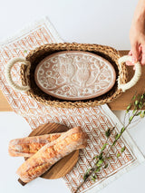 Bread Warmer & Basket Gift Set With Tea Towel - Owl Oval
