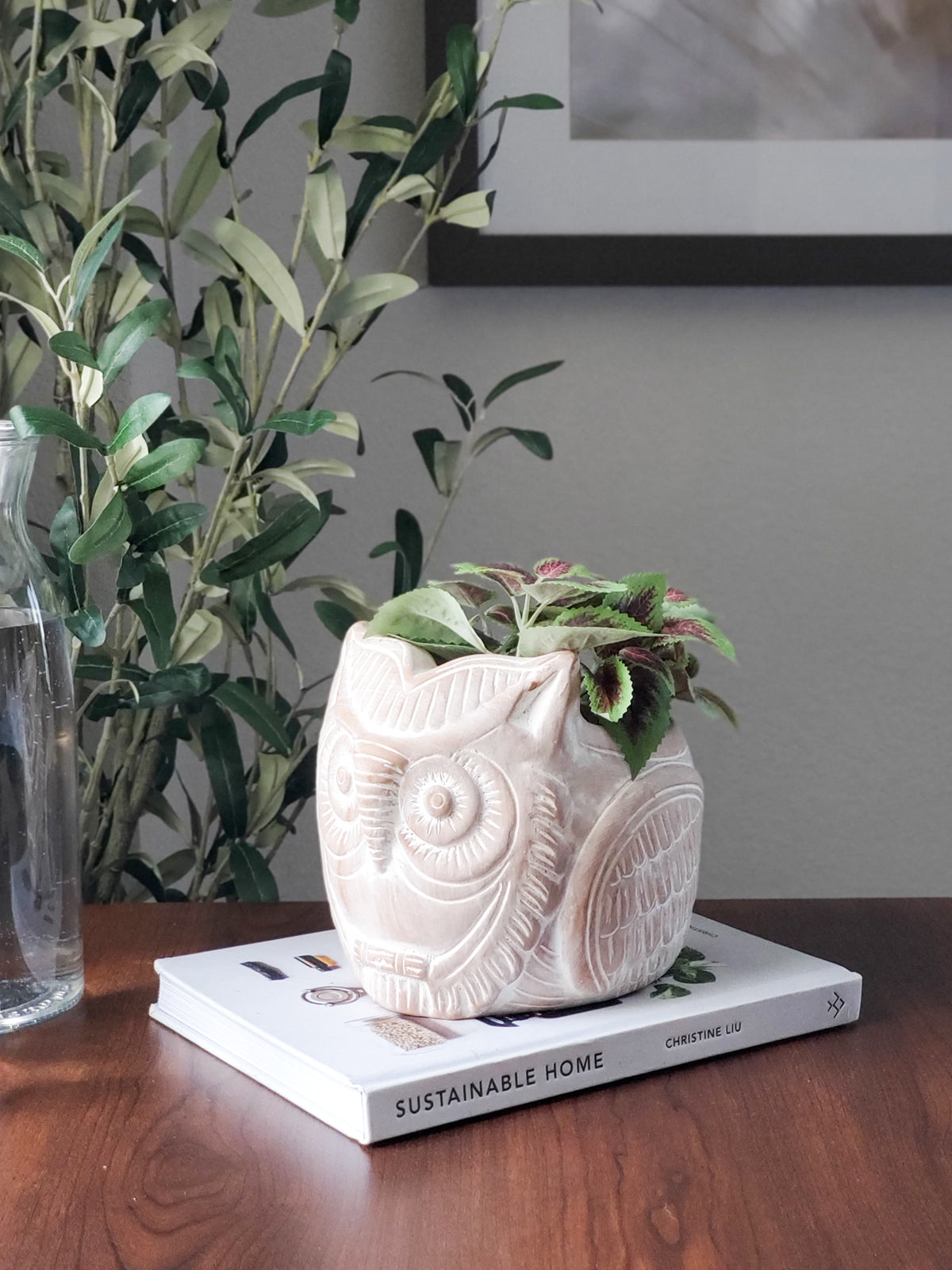 Terracotta Pot (Horned Owl)