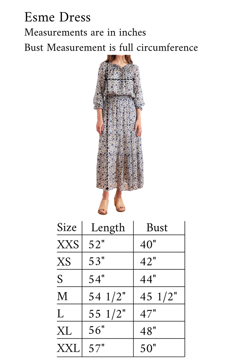 Esme Dress in Sapphire Vines