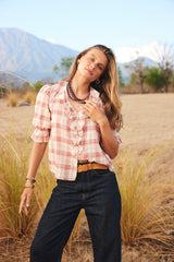 Chloe Shirt in Clay Plaid