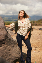 Chloe Shirt in Olive Plaid