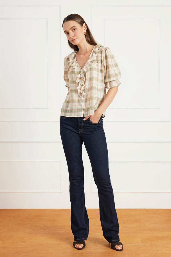 Chloe Shirt in Olive Plaid