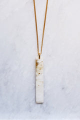 Tinh 16K Gold-Plated Brass Buffalo Horn Minimalist Bar Pendant Necklace