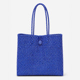 Toko Bazaar Woven Tote Bag - In Navy & White