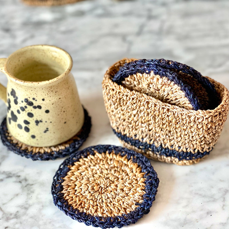 Coasters With Holder (Set of 4)
