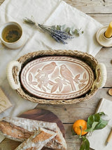Bread Warmer & Basket - Lovebirds Oval
