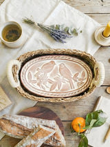 Bread Warmer & Basket - Lovebirds Oval