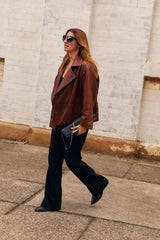 New Yorker Oversized Motor Jacket – Vintage Chocolate Leather