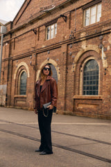 New Yorker Oversized Motor Jacket – Vintage Chocolate Leather