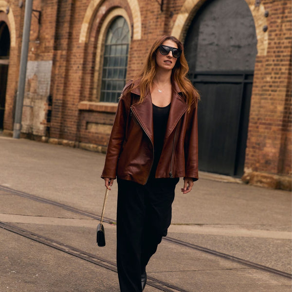 West 14th | New Yorker Oversized Motor Jacket – Vintage Chocolate