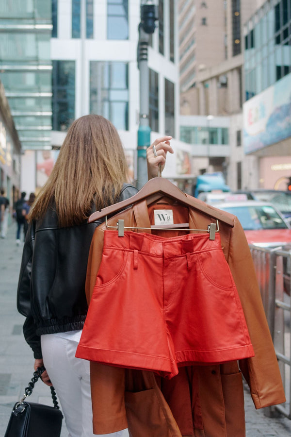 Sullivan Paperbag Short Red Leather