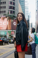 Sullivan Paperbag Short Red Leather