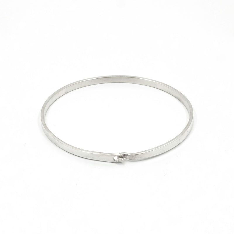 Minimalist Band Bracelet Skinny Flat  - Sterling Silver