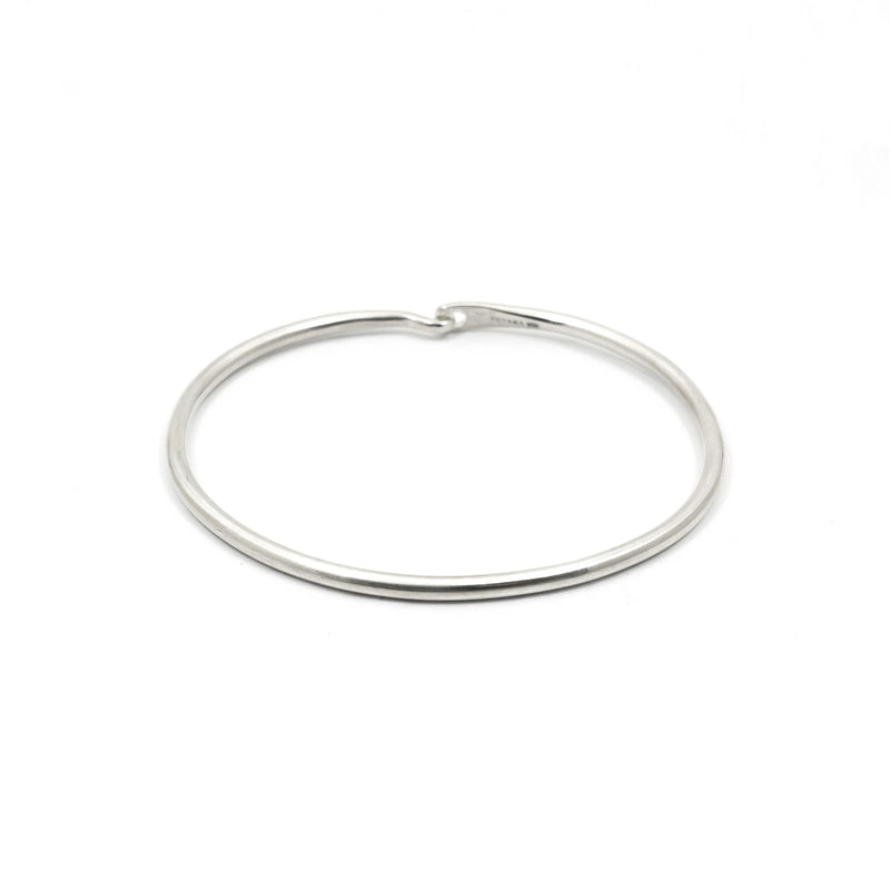 Minimalist Band Bracelet Skinny Round  - Sterling Silver