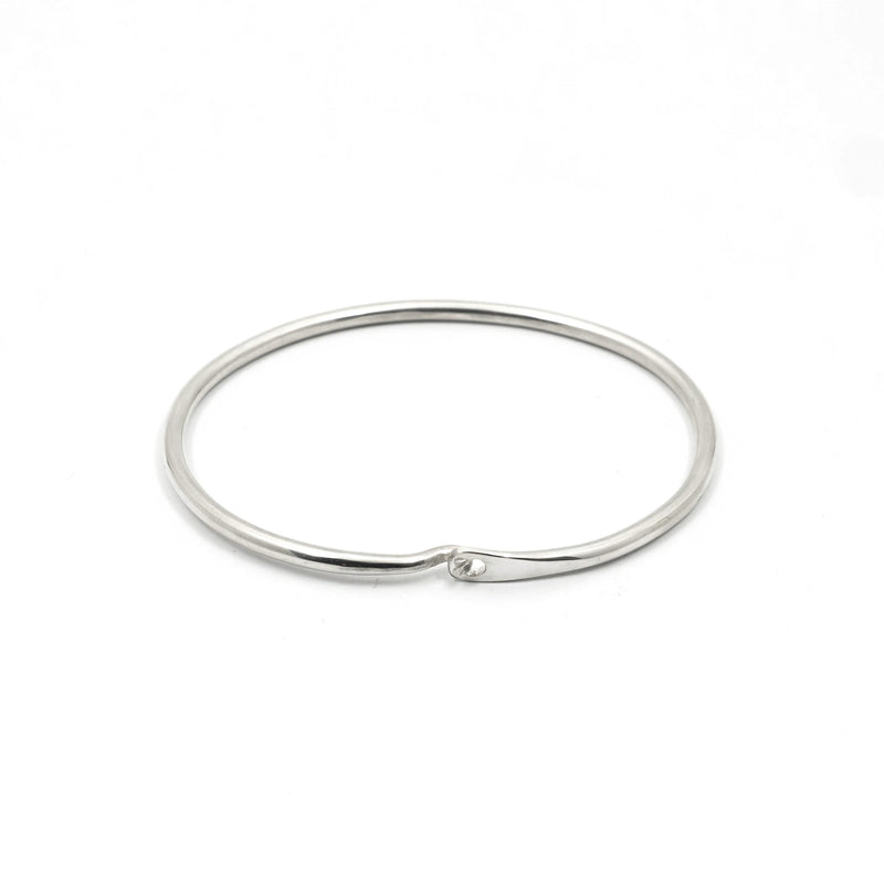 Minimalist Band Bracelet Skinny Round  - Sterling Silver
