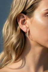 Crescent Hoops Silver Medium
