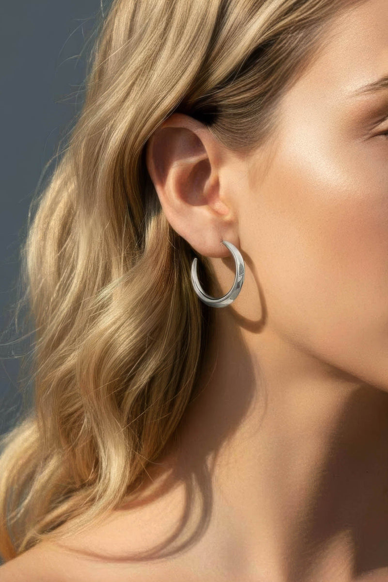 Crescent Hoops Silver Large