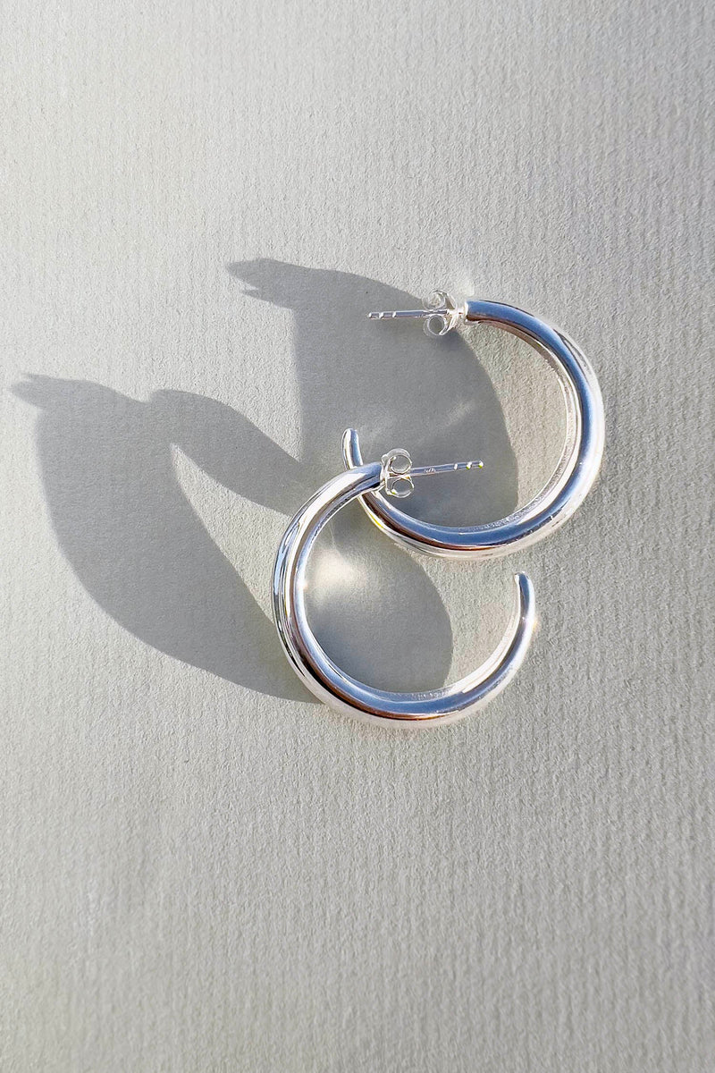 Crescent Hoops Silver Large