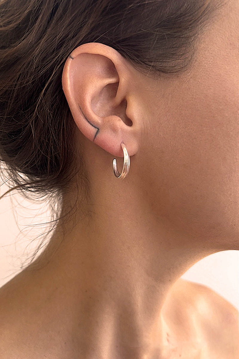 Crescent Hoops Silver Small