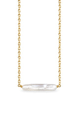 Maris Pearl Bar Necklace in Gold