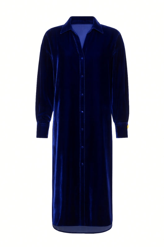 Ginny Silk Velvet Shirt Dress L Ginny Silk Velvet Shirt Dress L