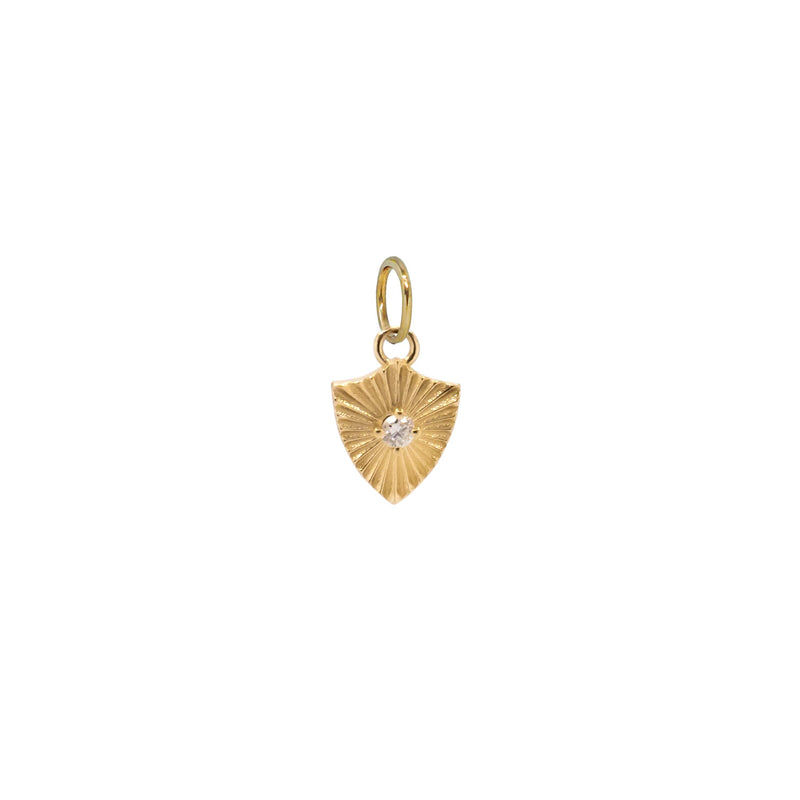 Shield Necklace - 14K Yellow Gold