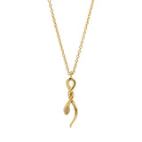 Snake Necklace With Diamond - 14k Yellow Gold