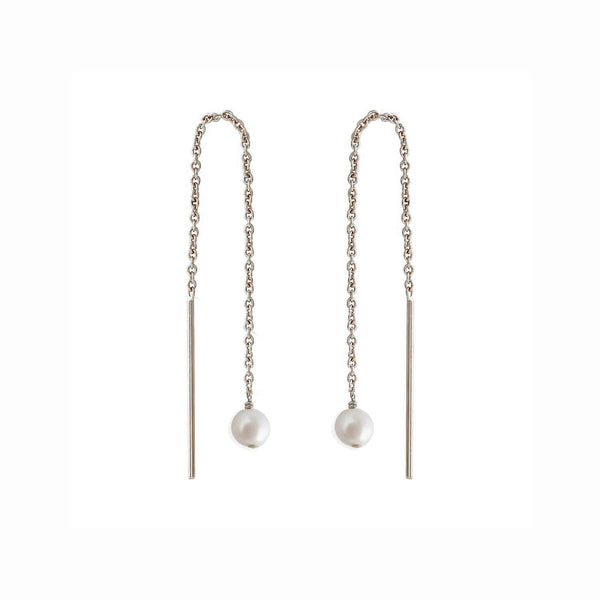 Paloma Pearl Threaders Silver
