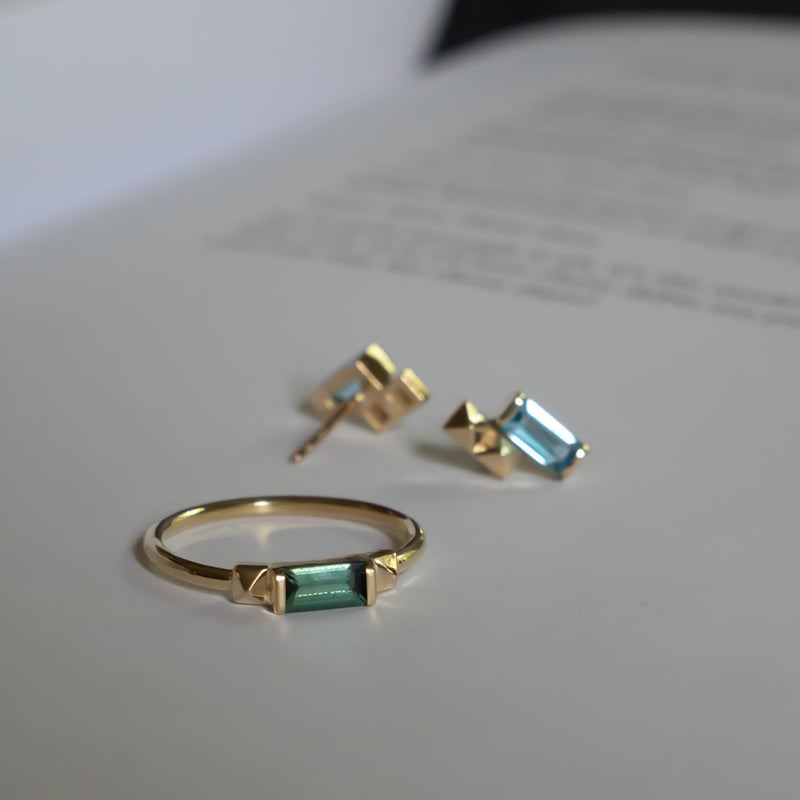 Debbie Dualis Baguette Tourmaline Ring - 14k Yellow Gold