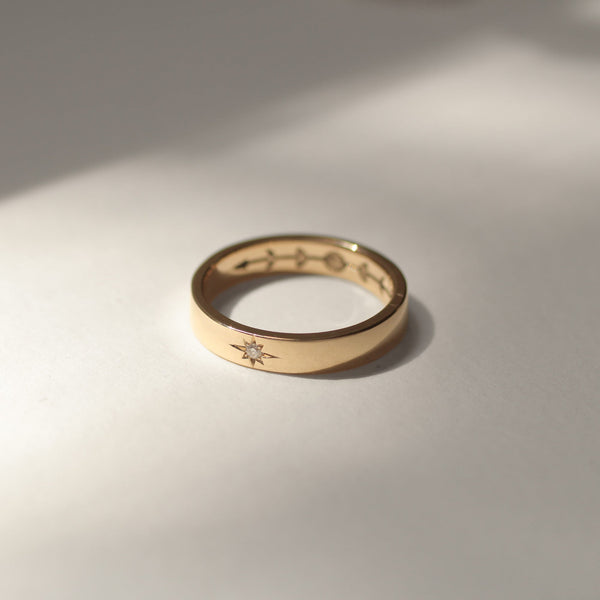 Sun & Moon Ring - 14k Yellow Gold
