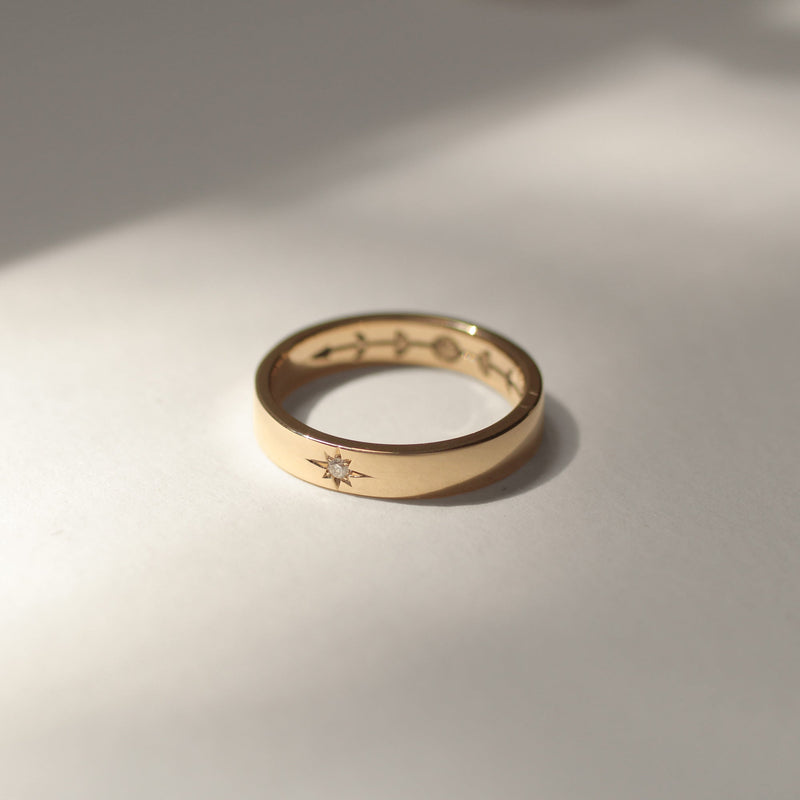 Sun & Moon Ring - 14k Yellow Gold