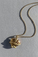 Wise Heart Charm Necklace Gold