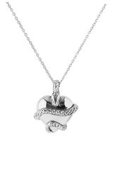 Wise Heart Charm Necklace Silver