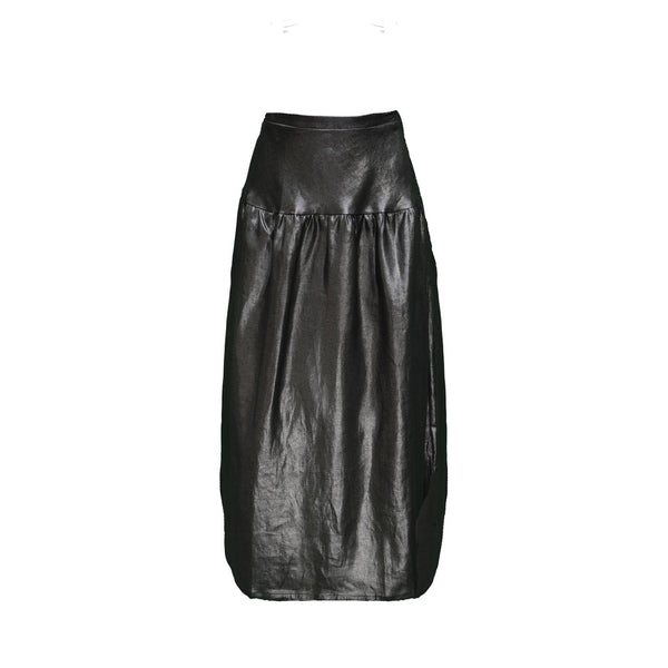 Eliza Skirt / Silver on Black Linen - ourCommonplace