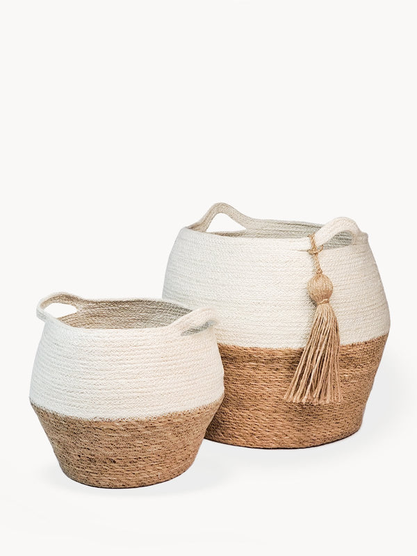 Agora Jar Basket - Natural (Set Of 2) - ourCommonplace