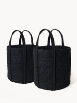 Kata Basket With Handle - Black (Set Of 2) - ourCommonplace