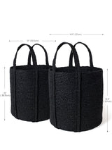 Kata Basket With Handle - Black (Set Of 2) - ourCommonplace