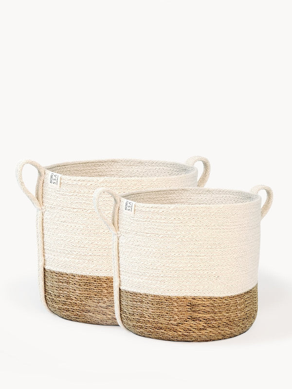 Savar Basket With Side Handle (Set Of 2) - ourCommonplace