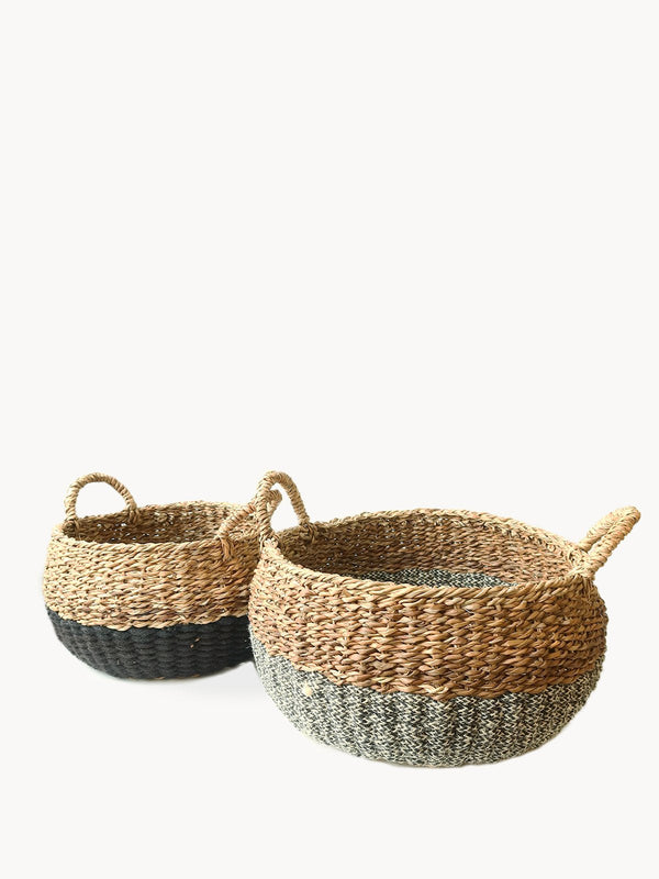 Ula Floor Basket - Black (Set Of 2) - ourCommonplace