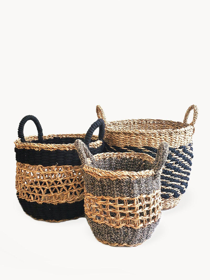 Ula Mesh Basket - Black (Set Of 3) - ourCommonplace