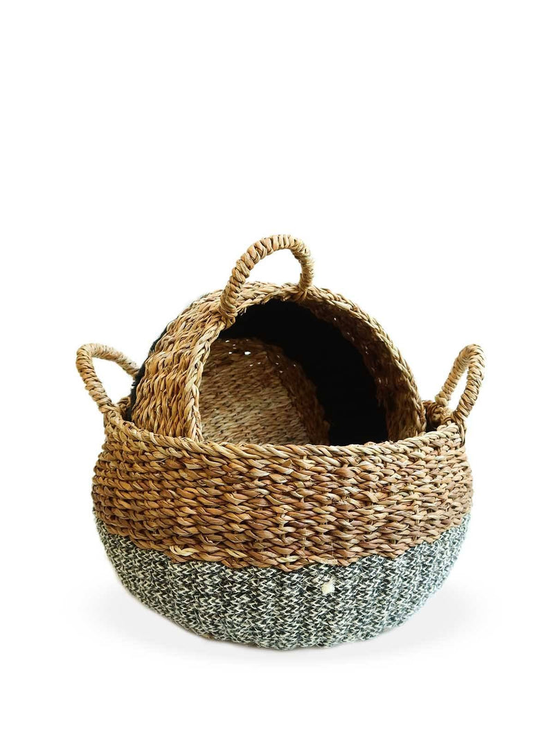 Ula Floor Basket - Black (Set Of 2) - ourCommonplace