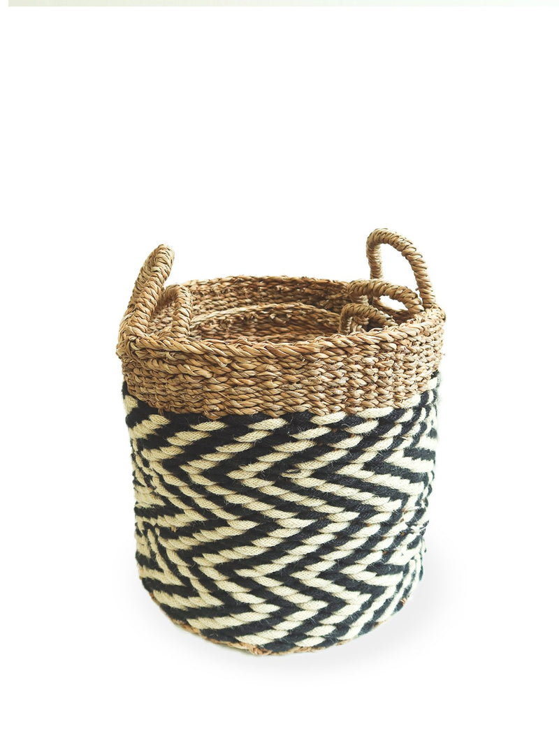 Ula Zigzag Basket (Set Of 3) - ourCommonplace