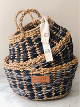 Daya Denim Foldable Basket (Set Of 2) - ourCommonplace