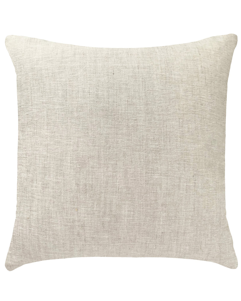 Cowrie Embroidered Linen Pillow - Natural - ourCommonplace