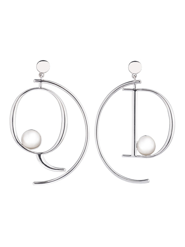 Q+D HALF HOOP EARRINGS SILVER - ourCommonplace