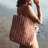 Louisa Striped Straw Tote Bag - ourCommonplace