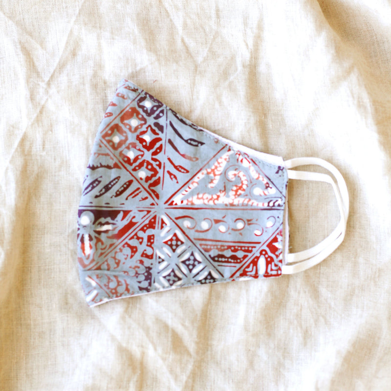 BLUE JAVA 3-Ply Batik Face Mask With Waterproof Filter - ourCommonplace